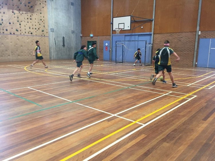 student running on treadmill